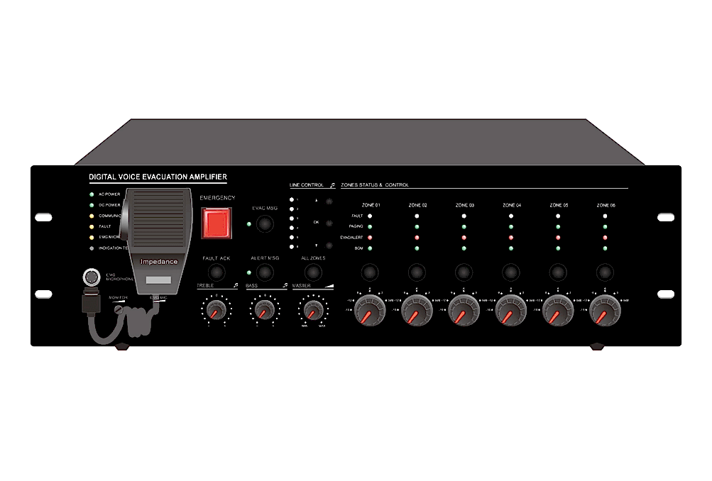 Decon - 8 Zone EVAC Controller, built-in 500W class-D amplifier