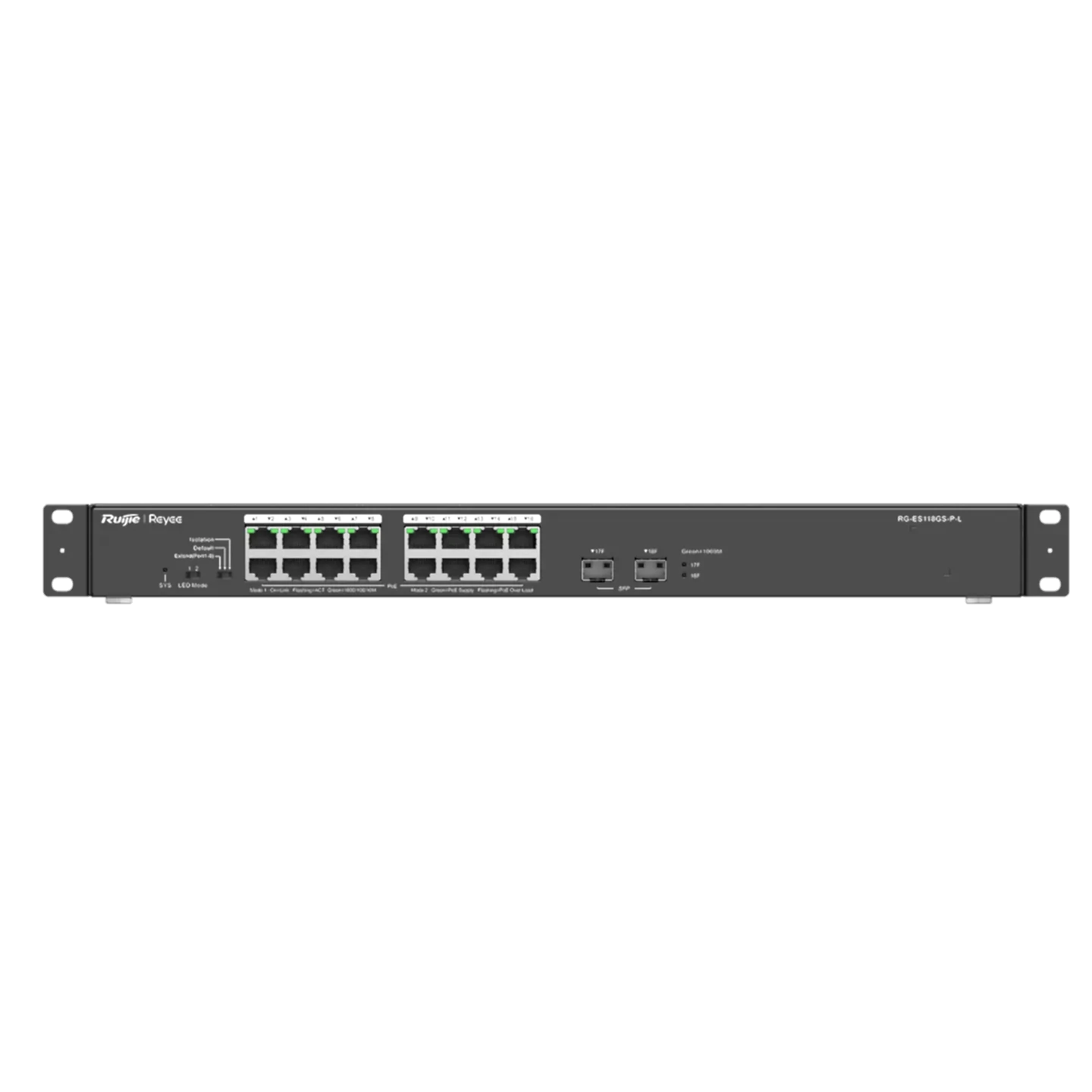Reyee - 16 Port Gigabit PoE, 2 SFP Slots Ports Yönetilmez PoE Switch 