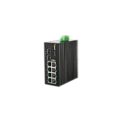 Wi-Tek - 8 x 10/100/1000 + 2 x SFP Fiber Uplink Industrial PoE Switch with 8Port PoE / Toplam 8 Port Yönetilemez
