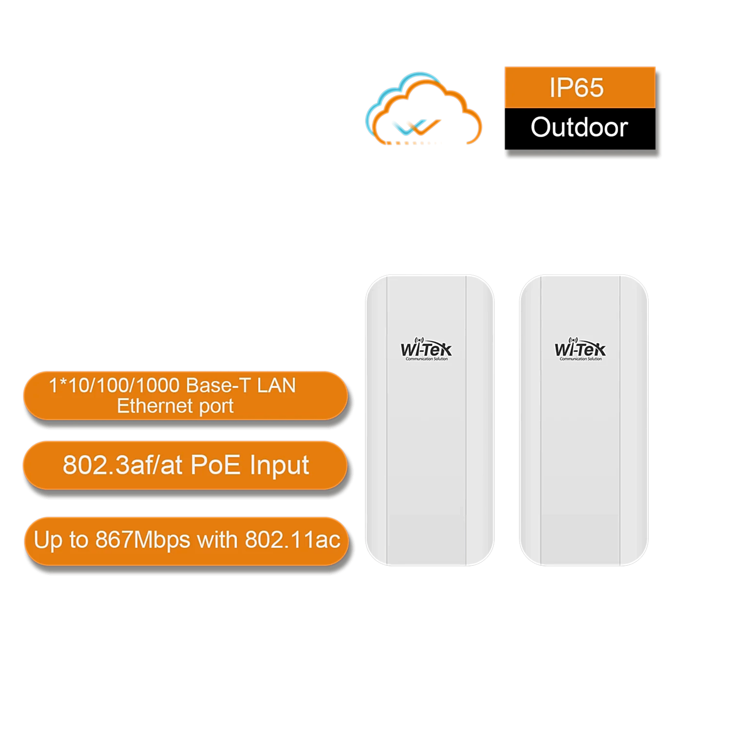 Wi-Tek - 5Km Cloud Outdoor Wireless Transmitter for CCTV (Set olarak satılır)