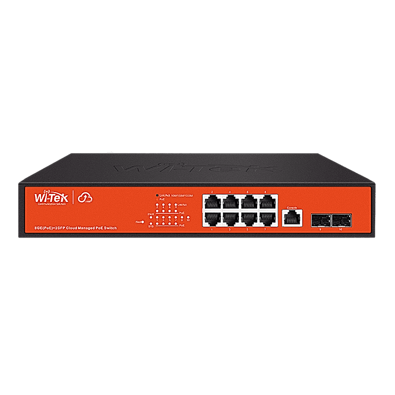 Wi-Tek - 8 Port Gigabit Poe +2SFP Port Yönetilebilir Switch